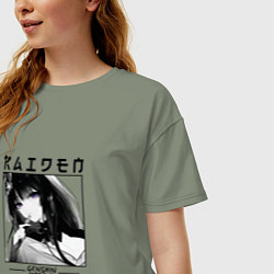 Футболка оверсайз женская Райдэн Shogun Raiden, Genshin Impact, цвет: авокадо — фото 2