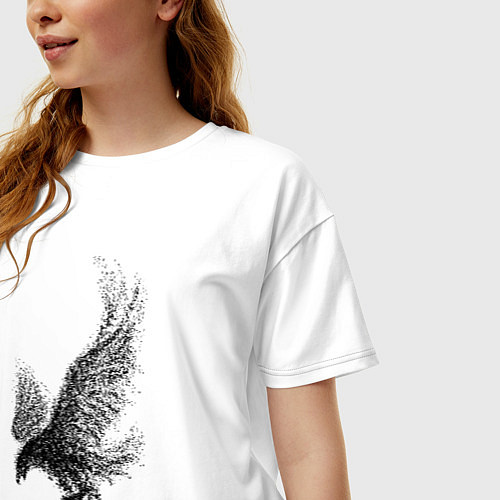 Женская футболка оверсайз Пикирующий орёл Пуантель / Белый – фото 3