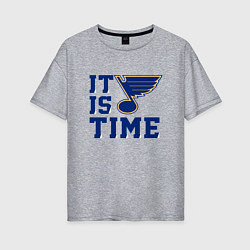 Футболка оверсайз женская It is St Louis Blues time Сент Луис Блюз, цвет: меланж