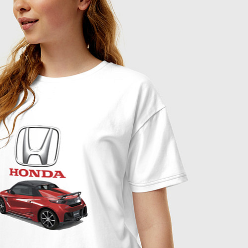 Женская футболка оверсайз Honda Japan / Белый – фото 3