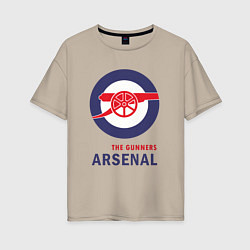 Футболка оверсайз женская Arsenal The Gunners, цвет: миндальный