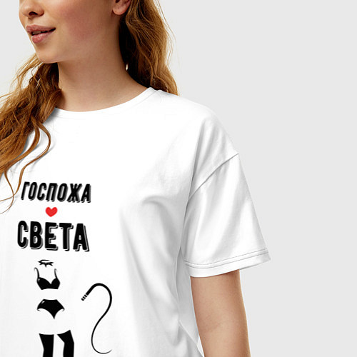 Женская футболка оверсайз Госпожа Света / Белый – фото 3