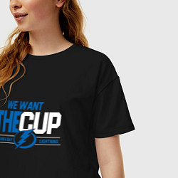 Футболка оверсайз женская Tampa Bay Lightning We want the cup Тампа Бэй Лайт, цвет: черный — фото 2