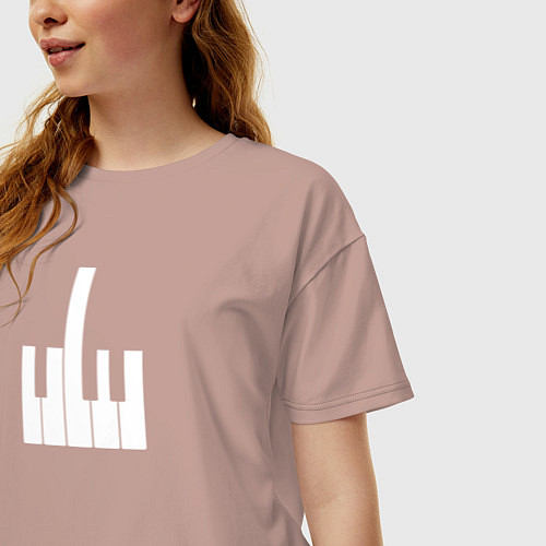 Женская футболка оверсайз Piano Fuck Портрет / Пыльно-розовый – фото 3