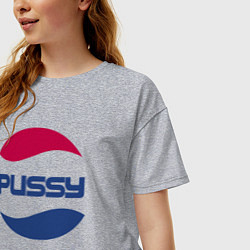 Футболка оверсайз женская Pepsi Pussy, цвет: меланж — фото 2