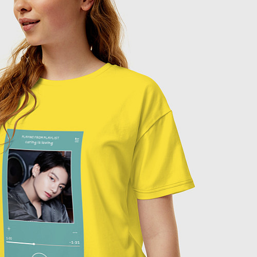 Женская футболка оверсайз Чонгук Мой любимый Айдол / Желтый – фото 3