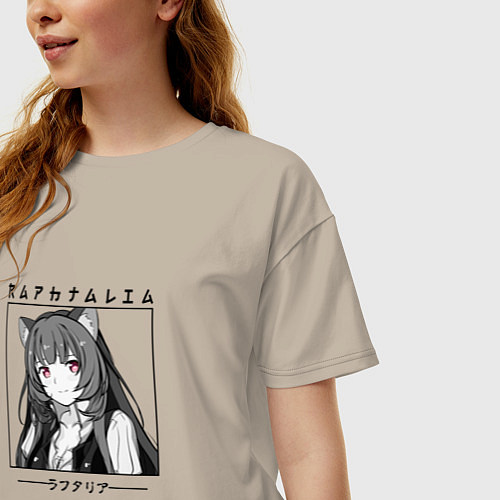 Женская футболка оверсайз Рафталия, The Rising of the Shield Hero / Миндальный – фото 3