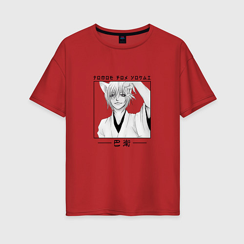 Женская футболка оверсайз Kamisama Hajimemashita, Томоэ лис ёкай / Красный – фото 1