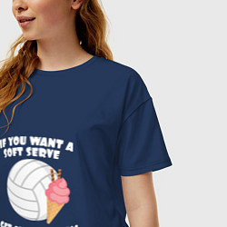 Футболка оверсайз женская Ice Cream Volleyball, цвет: тёмно-синий — фото 2