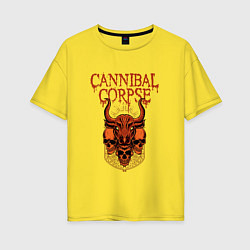 Футболка оверсайз женская Cannibal Corpse Skulls, цвет: желтый