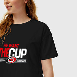 Футболка оверсайз женская Carolina Hurricanes we want the cup Каролина Харри, цвет: черный — фото 2