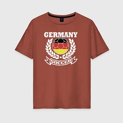 Футболка оверсайз женская Футбол Германия, цвет: кирпичный