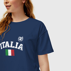 Футболка оверсайз женская Футбол Италия, цвет: тёмно-синий — фото 2