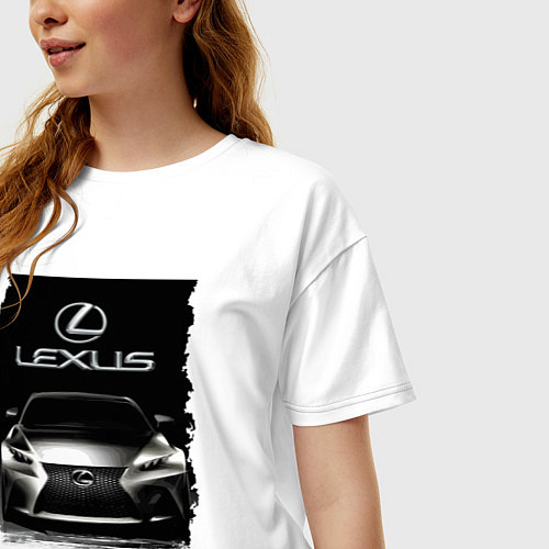 Женская футболка оверсайз Lexus - этим всё сказано! / Белый – фото 3