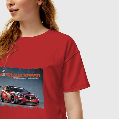 Женская футболка оверсайз Mazda Motorsports Development / Красный – фото 3