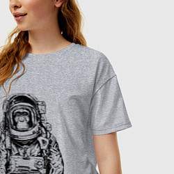 Футболка оверсайз женская Monkey Astronaut, цвет: меланж — фото 2