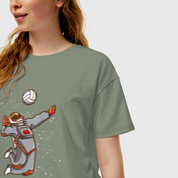 Футболка оверсайз женская Мощный космический удар, цвет: авокадо — фото 2
