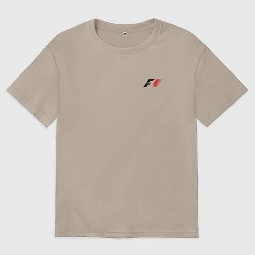 Женская футболка оверсайз F-1 MINI LOGO / Миндальный – фото 1