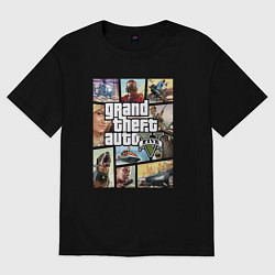Футболка оверсайз женская GTA V Logos, цвет: черный