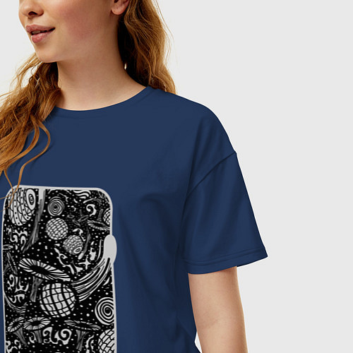 Женская футболка оверсайз Дух вселенной / Тёмно-синий – фото 3