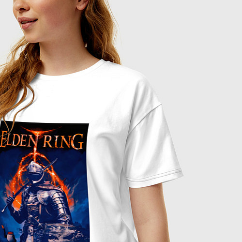 Женская футболка оверсайз Elden Ring Рыцарь / Белый – фото 3
