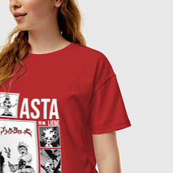 Футболка оверсайз женская Asta art, цвет: красный — фото 2