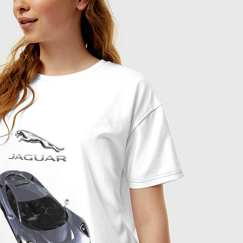 Женская футболка оверсайз Jaguar Motorsport / Белый – фото 3