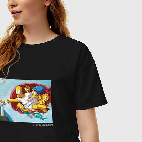 Женская футболка оверсайз Симпсоны Simpsons / Черный – фото 3