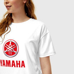 Футболка оверсайз женская Yamaha Логотип Ямаха, цвет: белый — фото 2