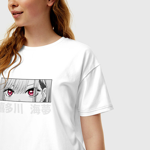 Женская футболка оверсайз Глаза Китагавы / Белый – фото 3