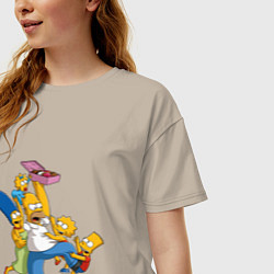 Футболка оверсайз женская Simpsons donuts, цвет: миндальный — фото 2