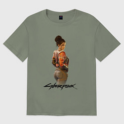 Футболка оверсайз женская Panam Cyberpunk2077 Панам, цвет: авокадо