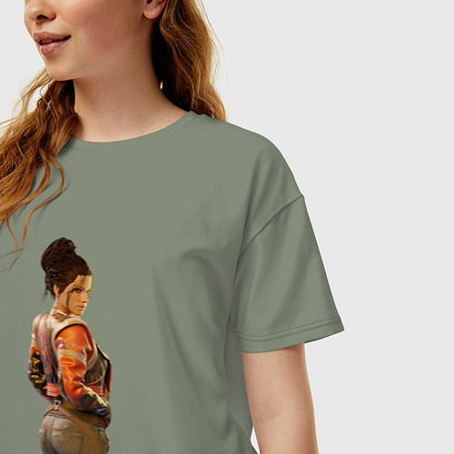 Женская футболка оверсайз Panam Cyberpunk2077 Панам / Авокадо – фото 3