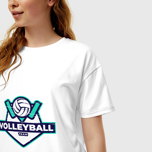 Женская футболка оверсайз Volleyball - Club / Белый – фото 3