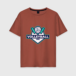 Футболка оверсайз женская Volleyball - Club, цвет: кирпичный