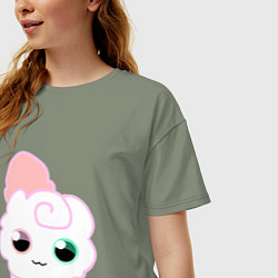 Футболка оверсайз женская Toca Kitchen котик, цвет: авокадо — фото 2