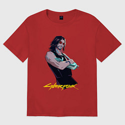 Футболка оверсайз женская Джонни Cyberpunk2077 Johnny, цвет: красный