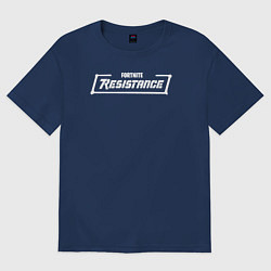 Футболка оверсайз женская ФОРТНАЙТ СОПРОТИВЛЕНИЕ, цвет: тёмно-синий