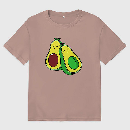 Женская футболка оверсайз Авокадо Love Dream / Пыльно-розовый – фото 1