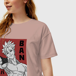 Футболка оверсайз женская Бессмертный Бан, цвет: пыльно-розовый — фото 2