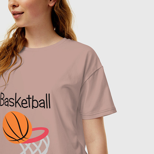 Женская футболка оверсайз Game Basketball / Пыльно-розовый – фото 3