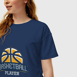 Футболка оверсайз женская Basketball - Player, цвет: тёмно-синий — фото 2