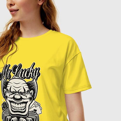 Женская футболка оверсайз Mr Lucky / Желтый – фото 3