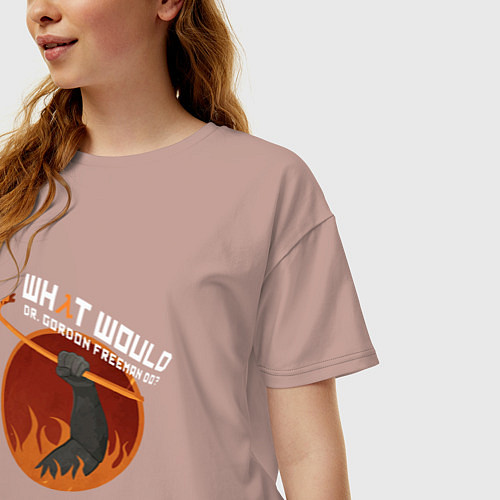 Женская футболка оверсайз Escape from City 17 / Пыльно-розовый – фото 3