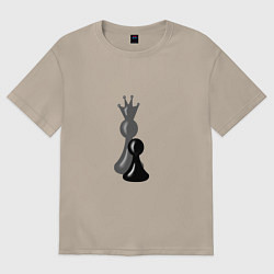 Футболка оверсайз женская За каждой пешкой тень Королевы, цвет: миндальный