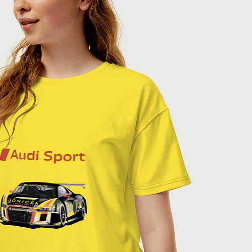 Женская футболка оверсайз Audi Motorsport Racing team / Желтый – фото 3