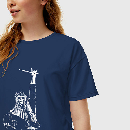 Женская футболка оверсайз Джои Джордисон / Тёмно-синий – фото 3