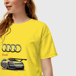 Футболка оверсайз женская Audi Racing team, цвет: желтый — фото 2