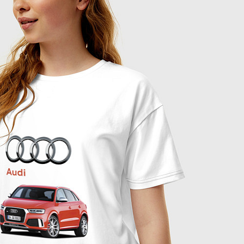 Женская футболка оверсайз Audi Germany Prestige / Белый – фото 3