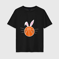 Футболка оверсайз женская Basketball Bunny, цвет: черный